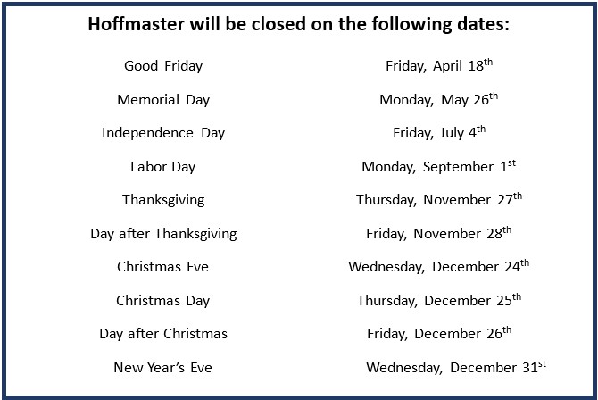Closed Dates